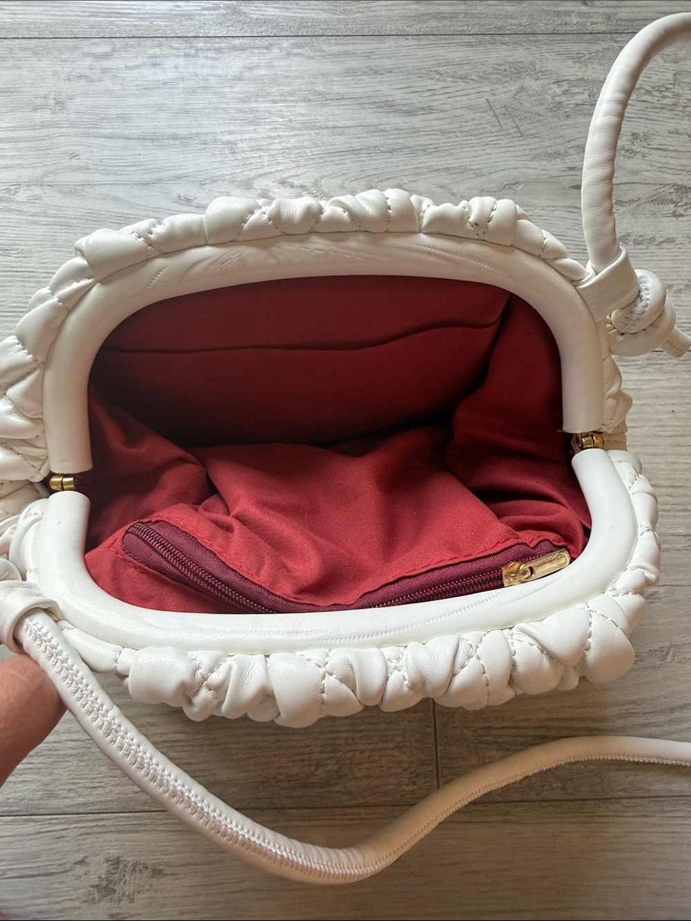 Woven Rope Crossbody Bag in White - Picture 2 of 5